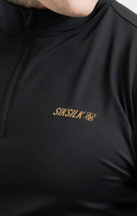 Männer SikSilk schwarzer Sport-Reißverschluss Bekleidung J0NL449