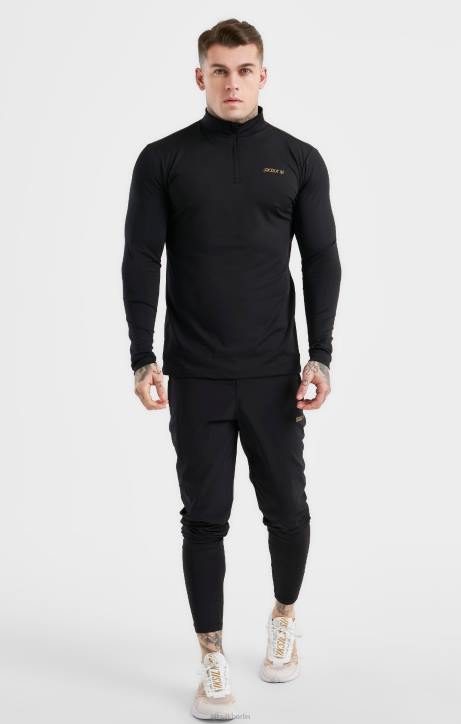 Männer SikSilk schwarzer Sport-Reißverschluss Bekleidung J0NL449