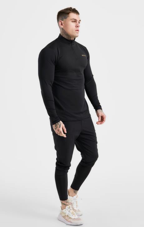 Männer SikSilk schwarzer Sport-Reißverschluss Bekleidung J0NL449