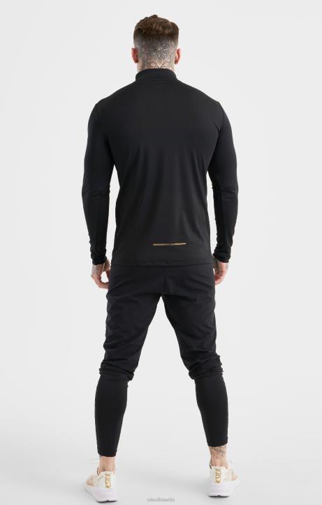 Männer SikSilk schwarzer Sport-Reißverschluss Bekleidung J0NL449