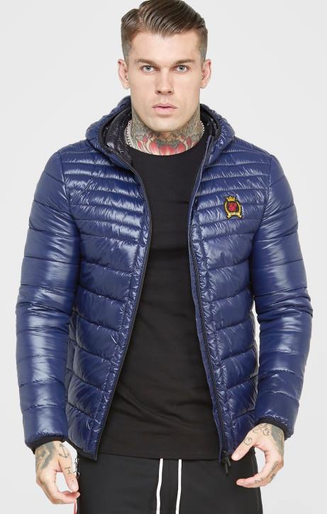 Männer SikSilk Blaue, verstaubare Luftpolsterjacke Bekleidung J0NL481