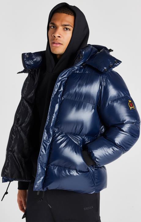 Männer SikSilk Marineblaue Pufferjacke Bekleidung J0NL478