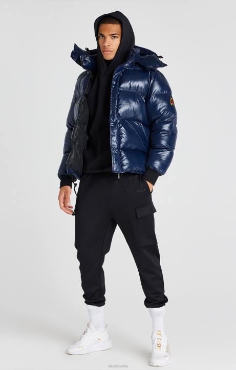 Männer SikSilk Marineblaue Pufferjacke Bekleidung J0NL478