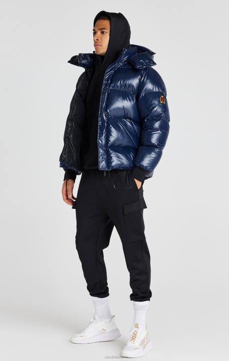 Männer SikSilk Marineblaue Pufferjacke Bekleidung J0NL478