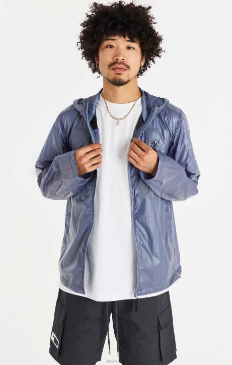 Männer SikSilk Packable-Jacke aus Nylon mit durchgehendem Reißverschluss – Marineblau Bekleidung J0NL499