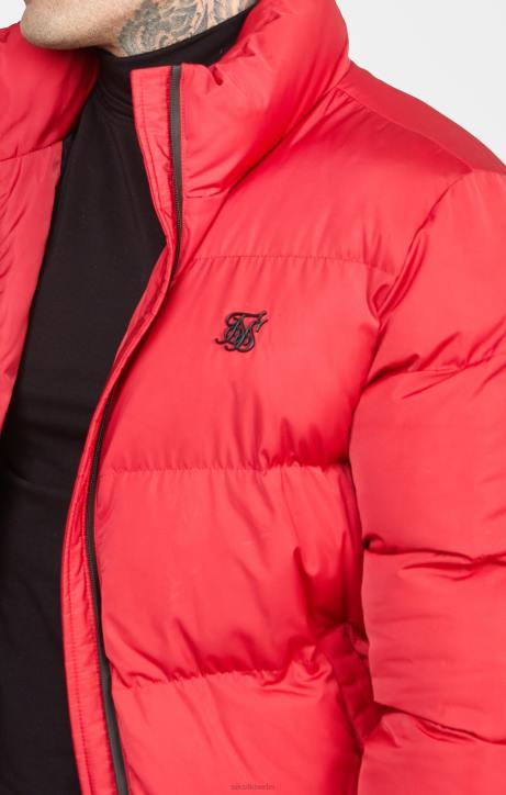 Männer SikSilk Rote Pufferjacke mit geprägtem Logo Bekleidung J0NL495