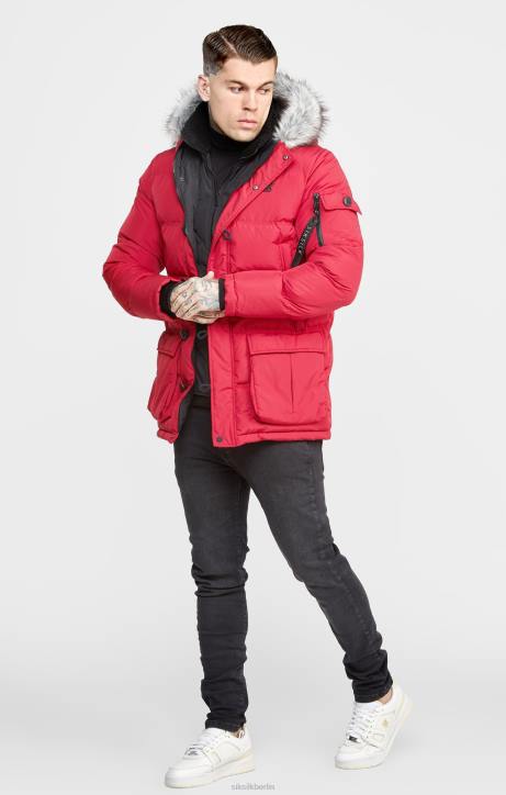 Männer SikSilk Roter arktischer Parka Bekleidung J0NL470