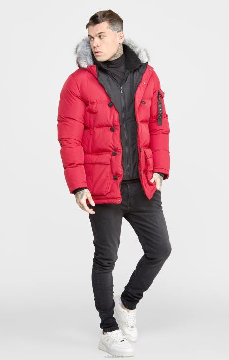 Männer SikSilk Roter arktischer Parka Bekleidung J0NL470
