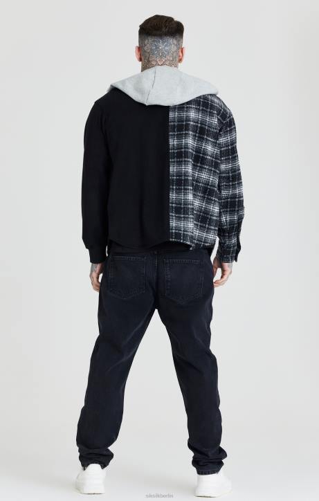 Männer SikSilk Schwarzes kontrastierendes Kapuzenshirt Bekleidung J0NL490