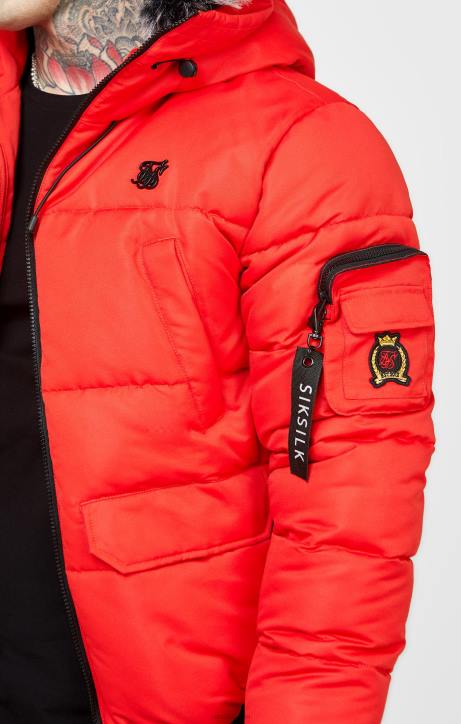 Männer SikSilk rote Bomberjacke Bekleidung J0NL500
