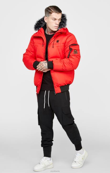 Männer SikSilk rote Bomberjacke Bekleidung J0NL500