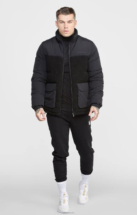 Männer SikSilk schwarze Blasenjacke Bekleidung J0NL494