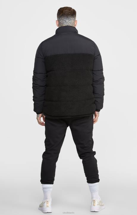 Männer SikSilk schwarze Blasenjacke Bekleidung J0NL494