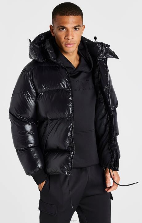 Männer SikSilk schwarze Pufferjacke Bekleidung J0NL477