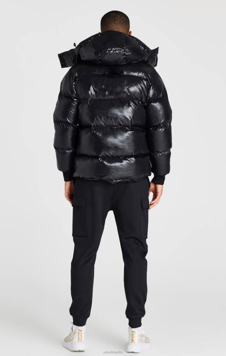 Männer SikSilk schwarze Pufferjacke Bekleidung J0NL477