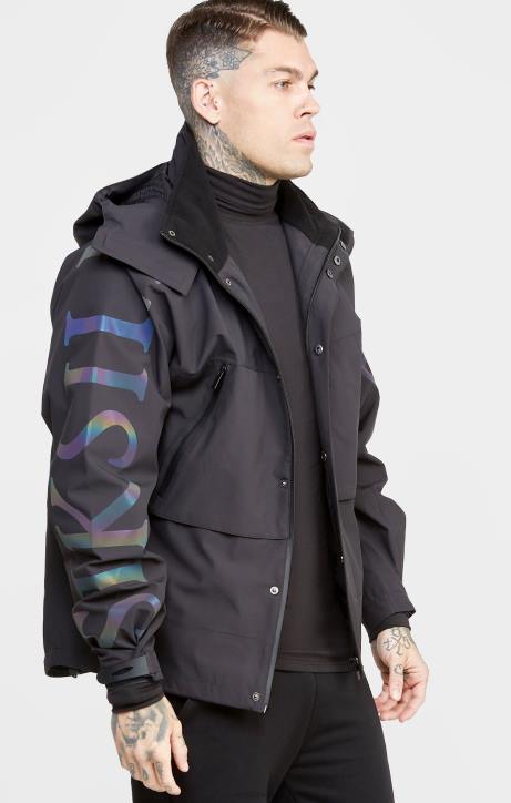 Männer SikSilk schwarze technische Jacke Bekleidung J0NL484