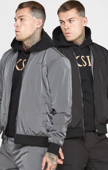 Männer SikSilk schwarzer Wendebomber Bekleidung J0NL502