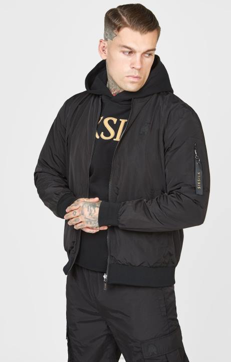 Männer SikSilk schwarzer Wendebomber Bekleidung J0NL502