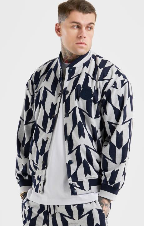 Männer SikSilk x Bomberjacke mit Messi-Marinemonogramm Bekleidung J0NL498