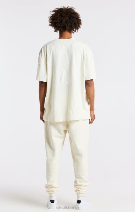 Männer SikSilk Ecrufarbenes, übergroßes T-Shirt mit College-Print Bekleidung J0NL409