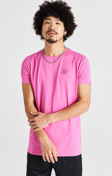 Männer SikSilk Rosafarbenes, kurzärmliges Muscle-Fit-T-Shirt Bekleidung J0NL395