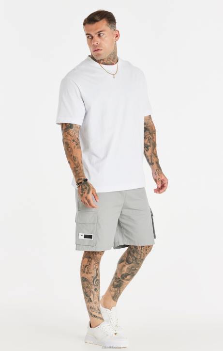 Männer SikSilk Weißes, entspanntes, bedrucktes Ketten-T-Shirt Bekleidung J0NL393