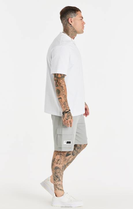 Männer SikSilk Weißes, entspanntes, bedrucktes Ketten-T-Shirt Bekleidung J0NL393