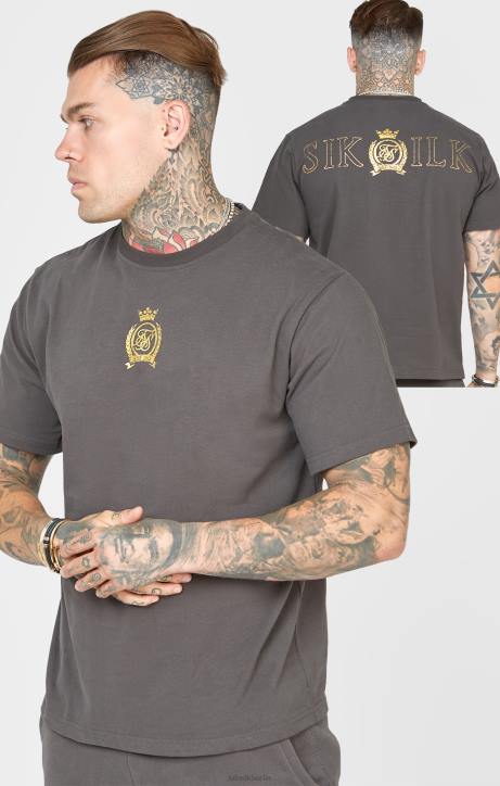 Männer SikSilk schwarzes Folien-T-Shirt Bekleidung J0NL375