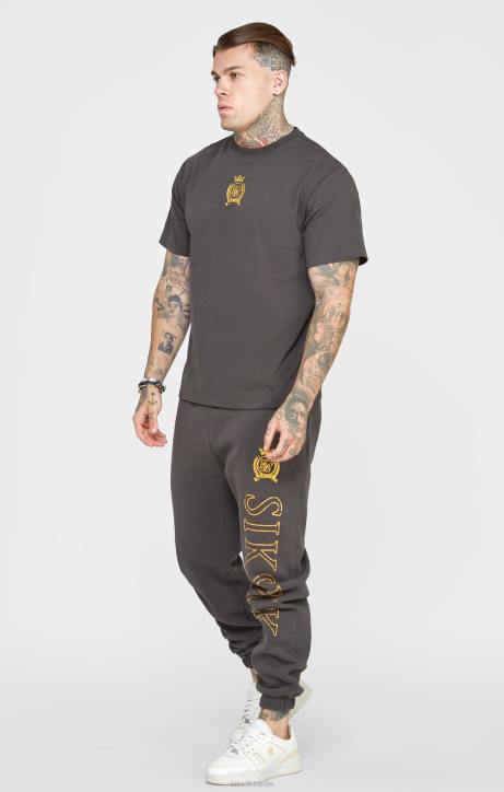 Männer SikSilk schwarzes Folien-T-Shirt Bekleidung J0NL375