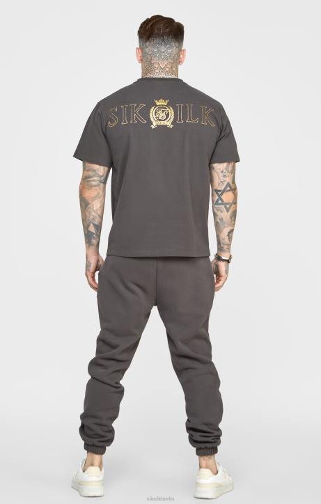 Männer SikSilk schwarzes Folien-T-Shirt Bekleidung J0NL375