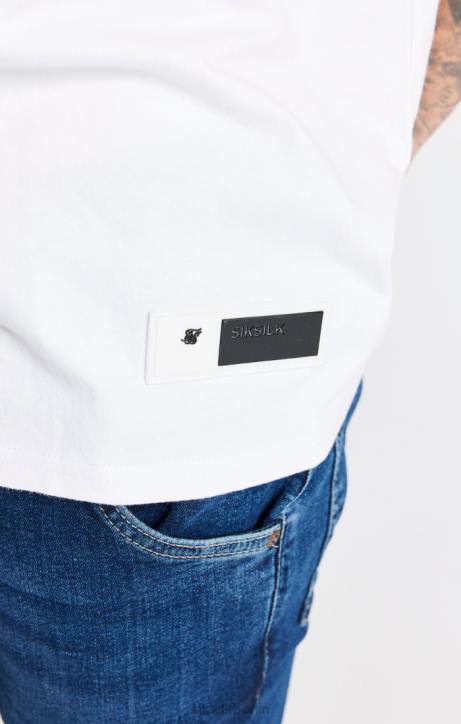 Männer SikSilk weißes übergroßes T-Shirt Bekleidung J0NL410