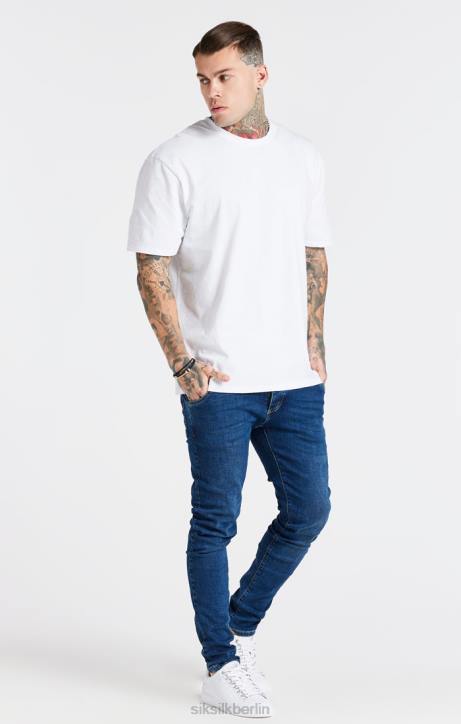 Männer SikSilk weißes übergroßes T-Shirt Bekleidung J0NL410