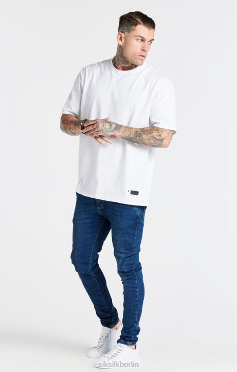 Männer SikSilk weißes übergroßes T-Shirt Bekleidung J0NL410