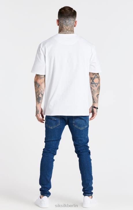 Männer SikSilk weißes übergroßes T-Shirt Bekleidung J0NL410