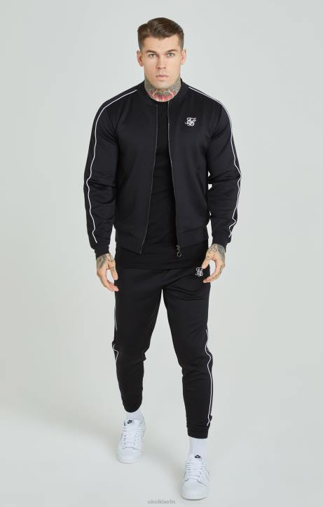 Männer SikSilk Schwarzer Trainingsanzug mit Einsätzen Bekleidung J0NL503