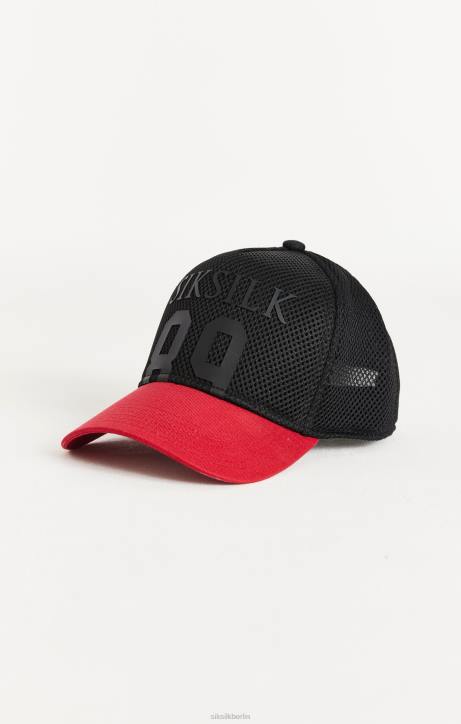 unisex SikSilk Full Mesh 89 Cap – Schwarz & Rot Zubehörteil J0NL242