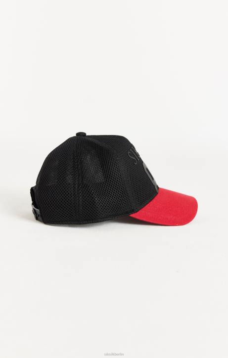 unisex SikSilk Full Mesh 89 Cap – Schwarz & Rot Zubehörteil J0NL242