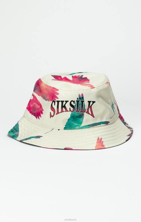 unisex SikSilk Schwarzer, umkehrbarer Fischerhut mit Aufdruck Zubehörteil J0NL232